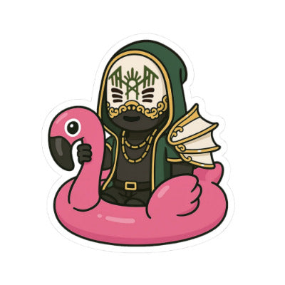 Vessel from Sleep Token floating on a flamingo floaty